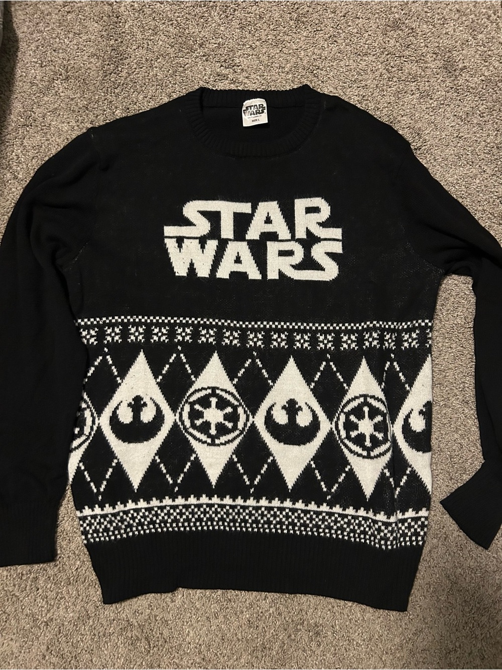 Star Wars Black and White Icon Knit Crewneck Sweater